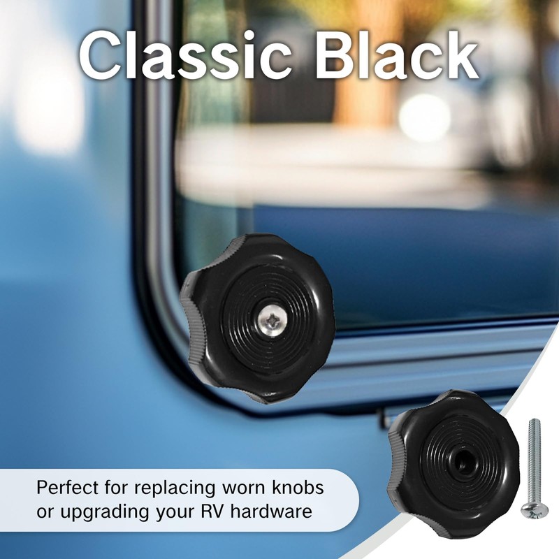 BRBASAP 3Packs RV Window Crank Knob Black Plastic Replacement Knobs