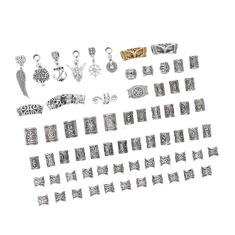 106pcs Dreadlocks Hair Rings Alloy Different Shapes Exquisite Patterns Hair