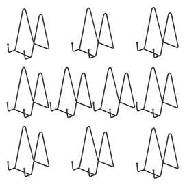 JAPCHET 10 Pack 6 Inch Plate Display Stand, Black Metal Frame Holder Stand, Easel Holder for Plate, Dish Photo, Paintings