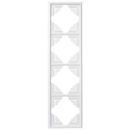 Kopp Malta 309413062 Cover Frame for 4 Sockets for Vertical and Horizontal Mounting Arctic White