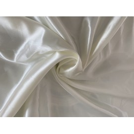 100% Polyester/Poly Silk Premium Silky Satin Fabric, Dressmaking, Wedding, Prom - Dress Craft Fabric Material 58" - 150 cm Wide Sold As 1 Meter Pre - Cut Lengths (Cream,1 Meter)