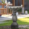 SunJet 21.8 Inch Heigh Modern Concrete Bird Bath – Sleek
