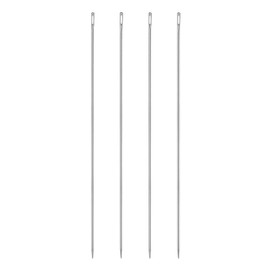 HARFINGTON - 4 agujas de tapicería de 3 mm de diámetro, 250 mm de grosor, extra largas, costura de ojos, agujas de mano rectas, de acero inoxidable, para tapicería de piel, bordado, cinchas