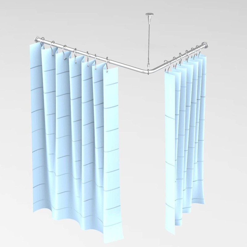 Quany Life Stretchable Corner Shower Curtain Rod - Easy assemble