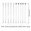 CKANDAY 10 Pack Stainless Steel Cocktail Picks, Reusable Fruit Sticks