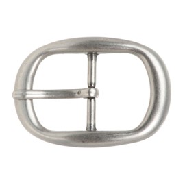 1 3/8" (33 mm) Single Prong Oval Belt Buckle, Antique Silver