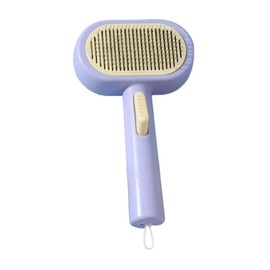 Self-Cleaning Pet Grooming Brush, Ergonomic Handle, Purplish White
