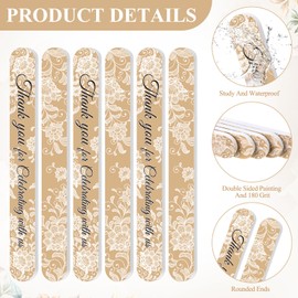 Lasnten 50 Pcs Wedding Bridal Shower Party Favors Boho Beige Floral Nail Files Bulk Thank You for Celebrating with Us 180 Grit Emery Boards for Guests Bridesmaid Bachelorette Baby Shower Party