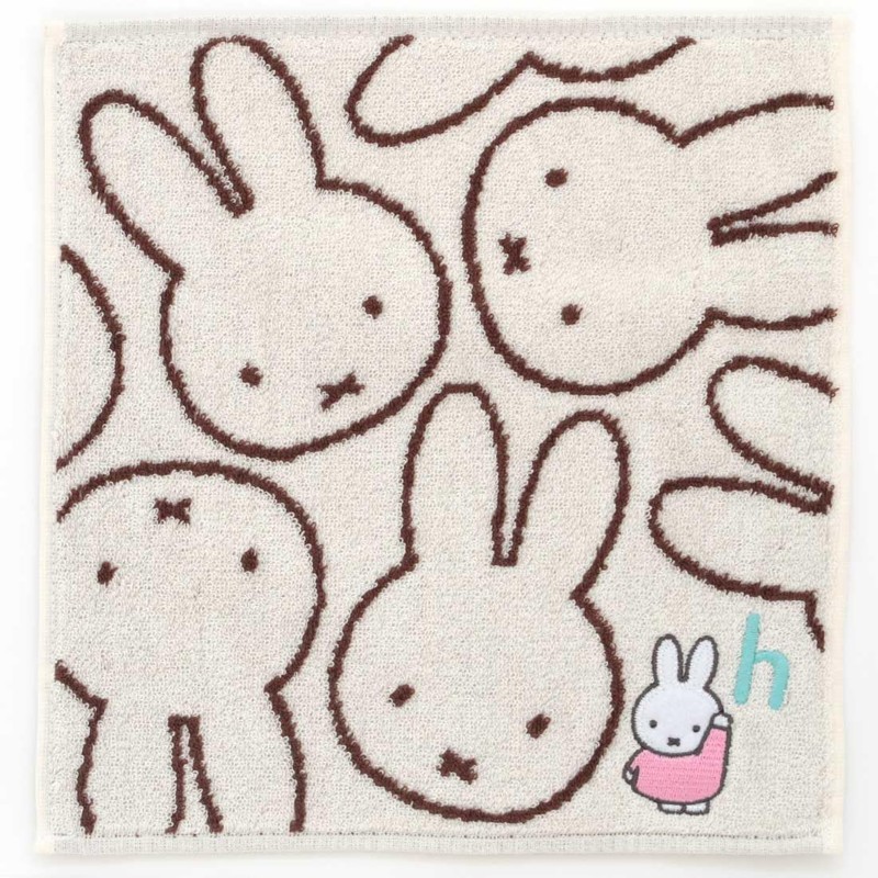 Miffy Initial Towel Handkerchief, Women's Towel, Hand Towel, Approx. 9.8