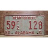 Vintage 1980 ALABAMA License Plate Antique Car Tag