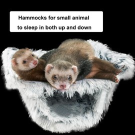 FULUE Ferret Rat Platform Plush Hammock for Cage, Ferret Soft Bed Hammock Sugar Glide Cage Accessories for Ferret Rat Guinea Pig Chinchilla Squirrel Toy for Cage