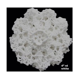 Creative Linens 6PCS 4" Round Crochet Lace Doily White 100% Cotton Handmade, Set of 6 Pieces