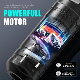 Kiss of Dragon V1S Wireless Tattoo Machine Rotary Tattoo Pen 1600mAh Beginners