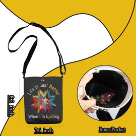 WCGXKO Quilting Themed Gift Crafter Mom Gift Sewing Lovers Crossbody Bag Messenger Bag For Womem (I’m Quilting XK)