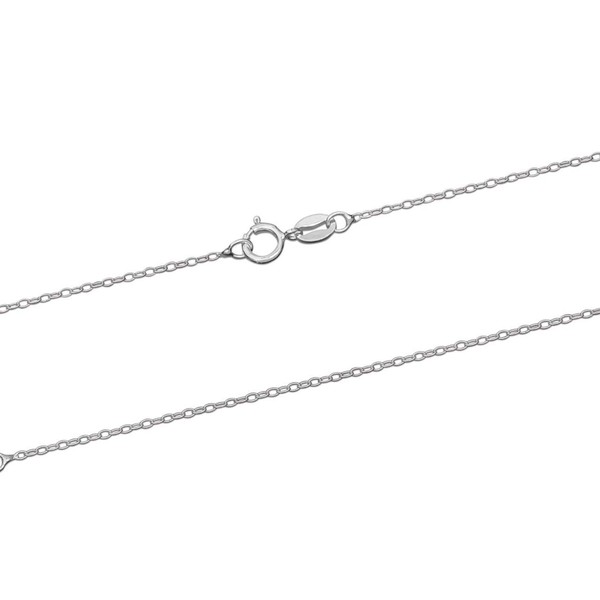 Cooksongold 925 Sterling Silver Necklace Chain, 1.3mm Trace Jewellery Chain, 18"/45cm Length, 100% Recycled Silver