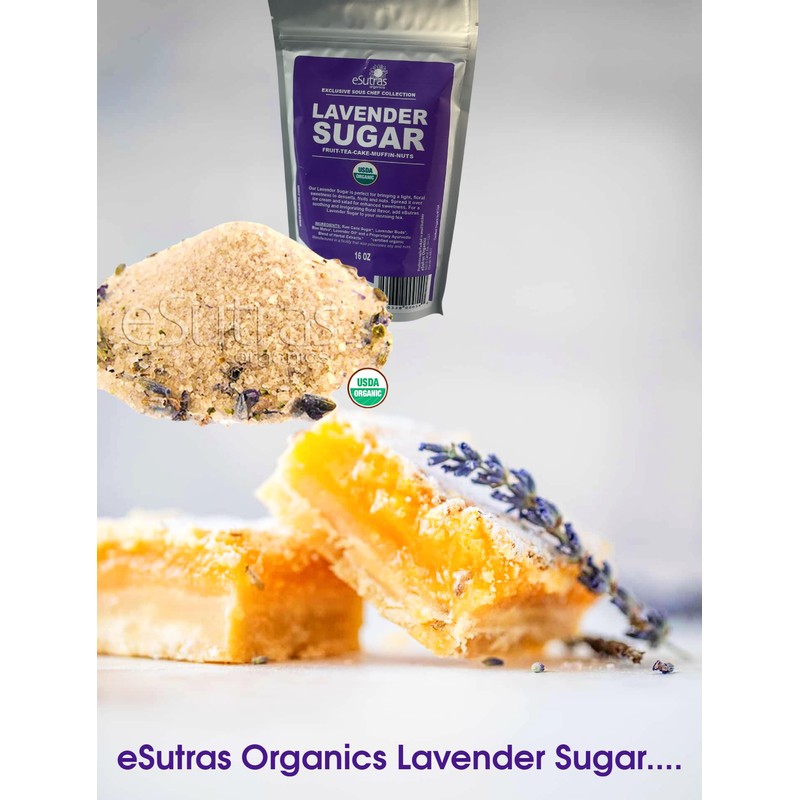 Esutras Organics Sugar, Lavender, 16 Ounce