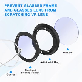 Tyasoleil Blue Light Blocking Glasses for Meta Quest 3/3S, with Magnetic Alloy Frame and Anti Blue-Light Lens Accessories Removable Lens to Accommodate Your Nearsightedness