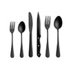 LAIION Black Silverware Set,24-Piece Stainless Steel Flatware Set,Kitchen Utensil Set