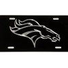 BLVD 3D Engraved Denver Broncos Car Tag Diamond Etched Black