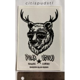 NEW 6" x 4” Peak View Brewing Co Bear logo Die Cut Vinyl Craft Beer Sticker
