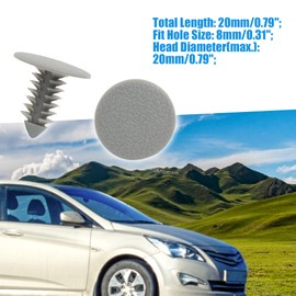 A ABSOPRO Plastic Trim Clip 8 mm Bumper Door Rivets Grey Pack of 50