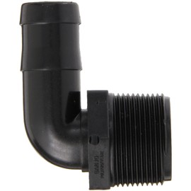 Banjo HB125/100-90 Polypropylene Hose Fitting, 90 Degree Elbow, 1-1/4" NPT Male x 1" Barbed