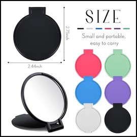 Jetec Compact Mirrors Bulk Gifts Mini Round Folding Mirrors Portable Pocket Mirror Small Makeup Mirror Vintage Travel Mirror for Women(Classic Colors,6 Pieces)