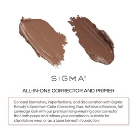Sigma Beauty Spectrum Color-Correcting Duo – Color Correcting Cream for Concealing and Priming Skin, 2in1 Makeup Set with Buildable, Customizable Shades for all Skin Types (Dark to Deep)