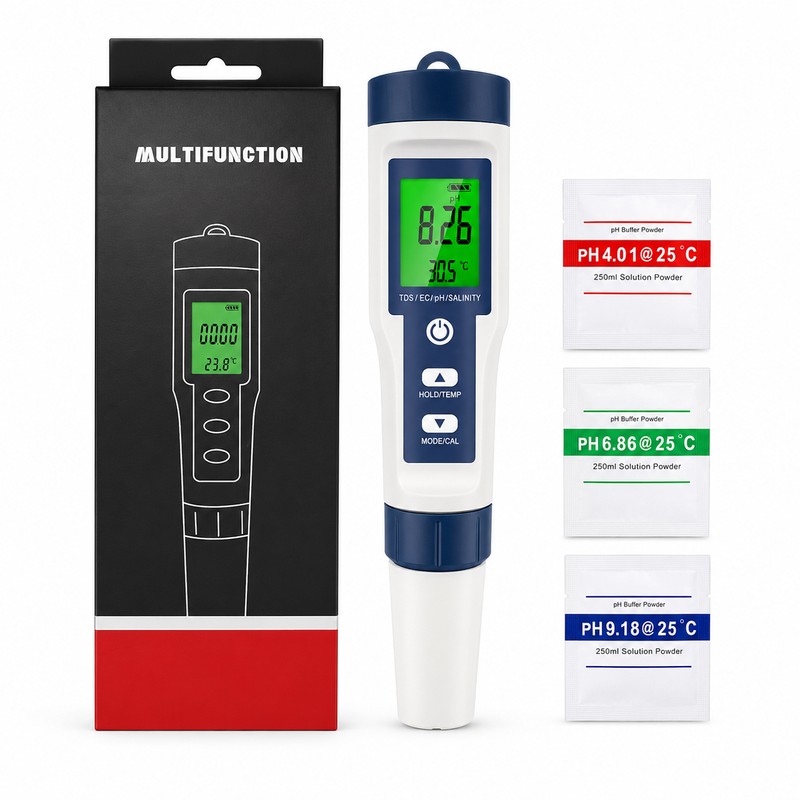 10-in-1 Water Quality Tester for Aquariums & Pools – Digital