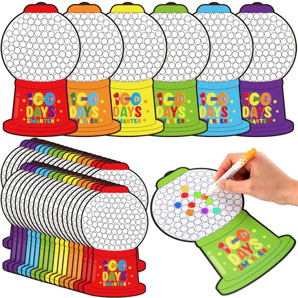 Lunmon 100 Days of School Gumball Crafts Color Matching Paper