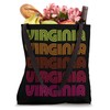 Retro State of Virginia Inline Font Disco Design Vintage Tote