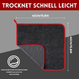 MLACXLT Pack of 5 Microfibre Cloths, Drying Cloth 500 GSM, Microfibre Towel 40 x 40 cm, Fluffy Car Polishing Cloths for Drying Care, Ultra Soft, Lint-Free & Absorbent for Car Care, Motorcycle