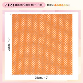 PATIKIL Cotton Fabric Bundles, 7 Pcs 10 x 10 Inch Pure Cotton Fat Quarter Floral Printed Precut Fabric Squares for Sewing Patchwork Quilting DIY Crafts, Orange
