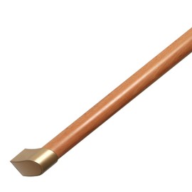 HouseAid 10.2 ft Wood Handrail for Indoor Stairs, Solid Beech Stairs Handrail with Gold Metal Alloy Brackets, Upgraded 1-3/5” Round, Wall Mounted