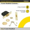 Sterling MLD525 2.5-inch/67mm 5-Lever Deadlock - Brass