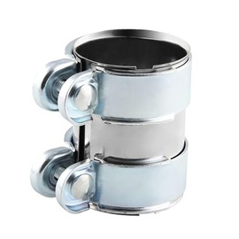 Laroal Exhaust Clamp Diameter 51 Mm/L 95 Mm Pipe Connector Double Clamp Exhaust Pipe Clamp Universal Stainless Steel Clamp Repair Clamp Connection