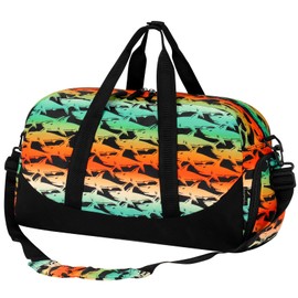 Choco Mocha Kids Duffle Bag Boys Shark Duffle Bag for Kids Travel Bag Boys Overnight Bag for Kids Duffel Bags for Toddler Weekender Bag Childrens Kids Gym Sports Sleepover Bag 6-8 Gift Hawaii