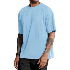 Men's Loose Fit Athletic T-Shirts Lightweight Quick Dry Short Tshirts Crew Neck Outdoor Workout Tops