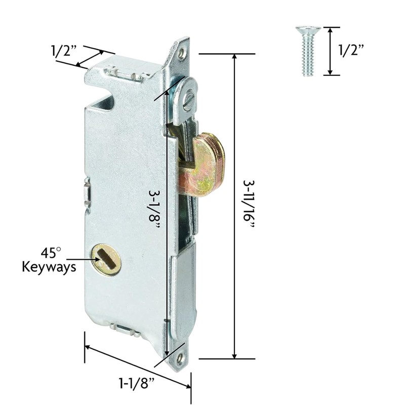 G.A.S Hardware Sliding Door Handle Set with Mortise Lock -
