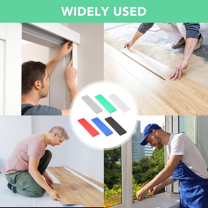 72 Stück Abstandshalter Kunststoff,28×100 mm Kunststoff Verglasungsklötze Set,Rutschfest, Dauerhaft,Mehrfarbige Ausgleichsplättchen