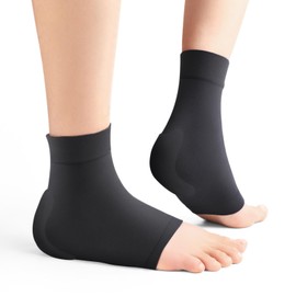 Achilles Tendon Heel Protector - Compression Padded Sleeve Socks - Promifun Premium Gel Heel Socks for Haglunds Bump, Bursitis, Tendonitis & Tenderness - 1 Pair - XL