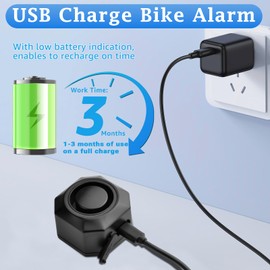 NineLeaf Alarm with Remote Control,Bike Alarm with Remote USB,Electric Bicycle Charging Protection Device,IP65 Waterproof,Anti-Theft,USB-C Rechargeable,for Bicycles, Motorcycles, E-Bikes,5PK