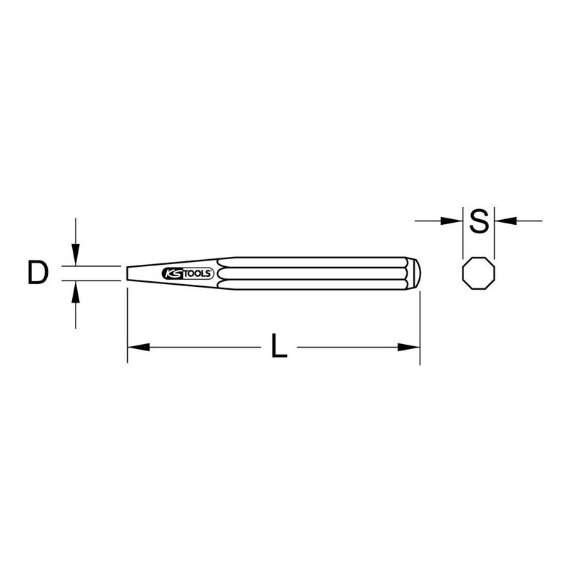 KS Tools 156.0131 Drift Punch, Diameter 3 mm