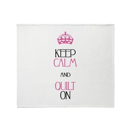 CafePress Keep Calm and Quilt On Throw Blanket Super Soft Fleece Plush Throw Blanket, 60"x50"