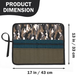 Kaaltisy Art Paintbrush Storage Roll, Multi-Colored Roll Up Pencil Case | 20 Paintbrush Pockets | Durable 16oz Waxed Canvas Paint Brush Holder