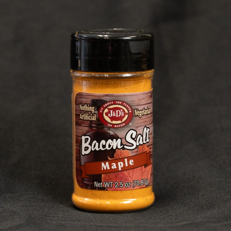 J&D's Bacon Salt, Maple, 2.5 Ounce, Bacon Flavored Seasoning, Kosher,
