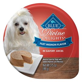 Blue Buffalo Delights Natural Adult Small Breed Wet Dog Food Cups, Pate Style, Filet Mignon Flavor in Savory Juice 3.5-oz (Pack of 12)