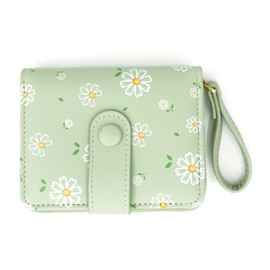 Auliuse Women Wallet Small Purses Wallet with Zip, Leather Wallets for Women, Ladies Leather Purses, Bi fold Wallets with Id Window Card Cash Girls Gifts (Green)