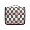 senya Hanging Travel Toiletry Bag White Black Pink Plaid Kit
