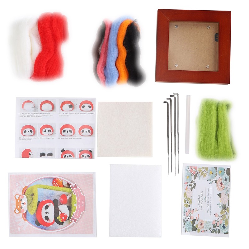 Needle Felting Kit Photo Frame Wool Felting Supplies Animal Plush